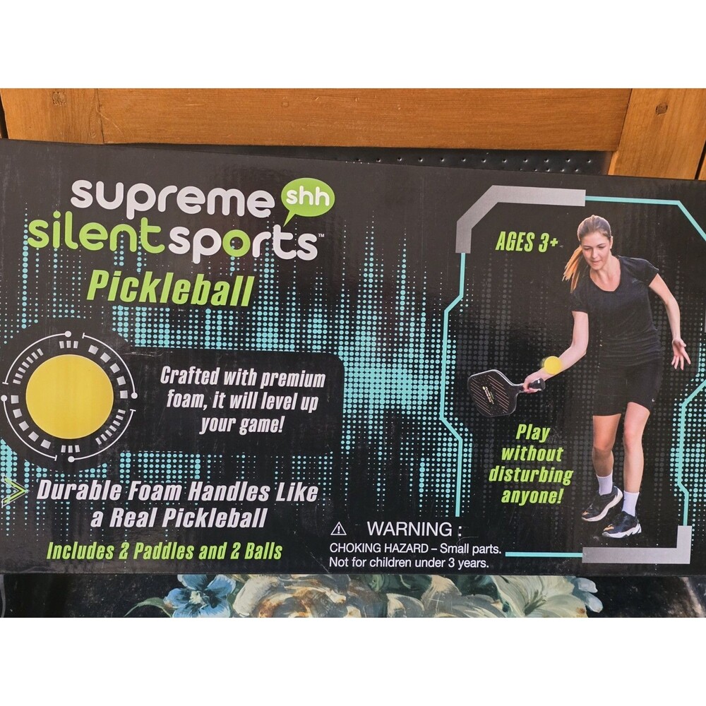 Supreme Silent Sports Pickleball Kit For Indoor/Out-New in Box 2 Balls/Paddles